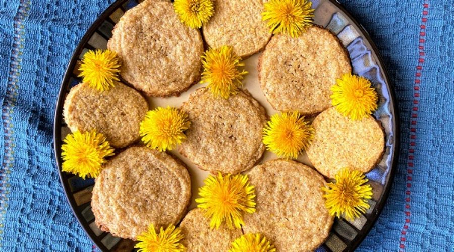 Wholegrain Honey Dandelion Cookies