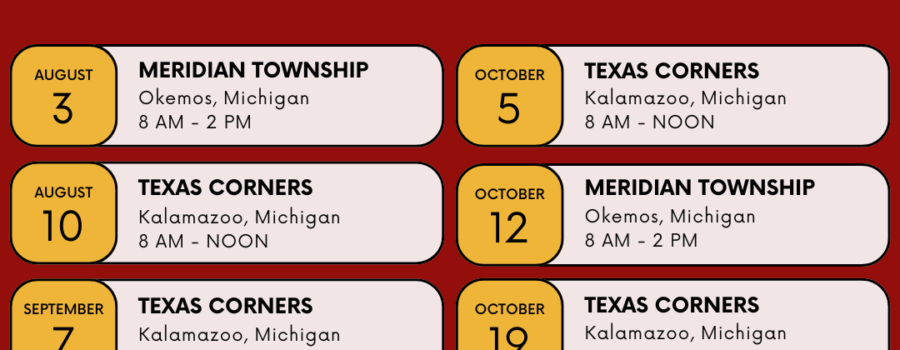 Firefly Fields Farmer’s Market Schedule Late Summer & Early Fall 2024